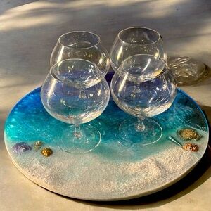 4 Rosenthal “Fuga” crystal sherry snifter glasses
